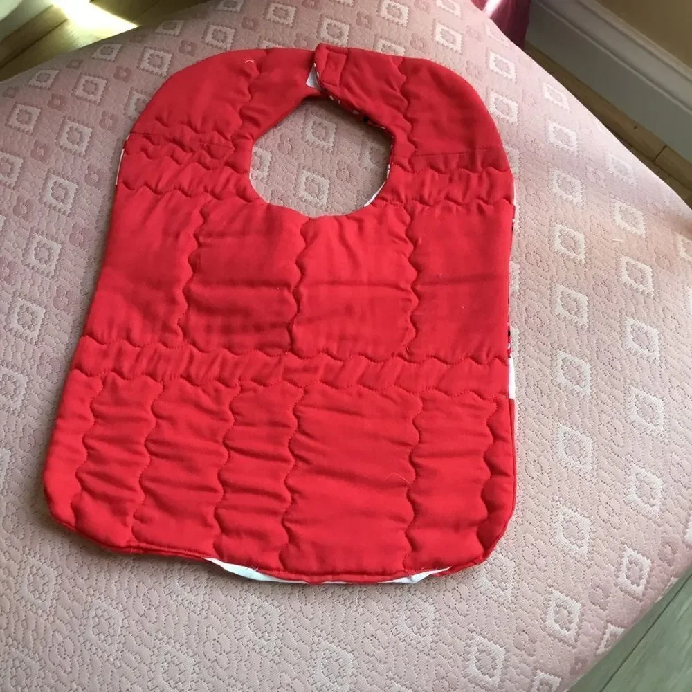 3/$25 or $12 ea.  Red, White & Black Handcrafted Reversible Bib